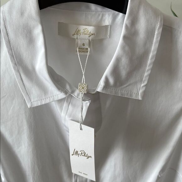 LILLY PULITZER Breah Sleeveless Button Down Shirt Size 6 - Picture 6 of 8